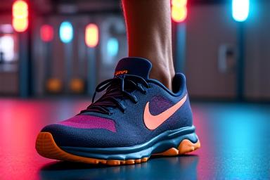 Chaussures de training multicolores en salle de sport