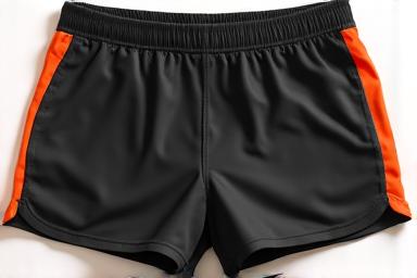 Short de training noir avec bande latérale orange