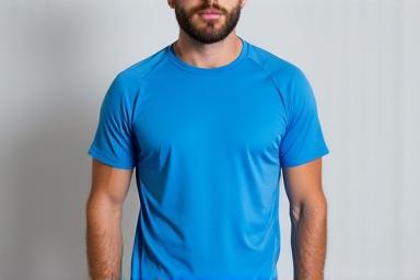 T-shirt de performance respirant bleu pour la course à pied